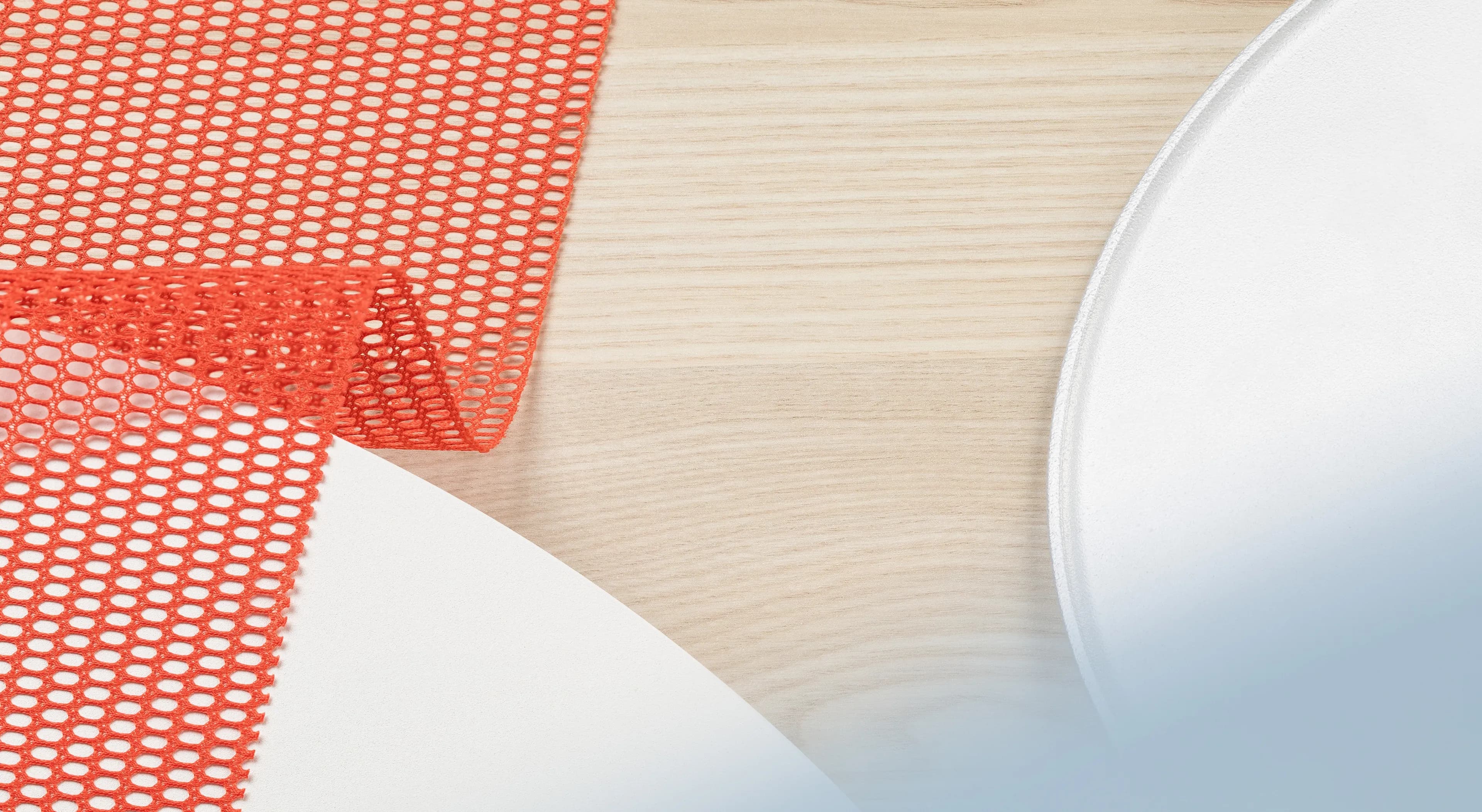Conceptual image of materials, textiles and colours from Mölndal City Library.